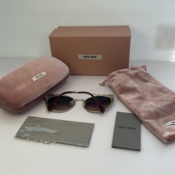 💯- New Authentic Miu Miu MU 57TS HB5GR0* 3N Metal Women Noir sunglasses - Picture 13 of 16